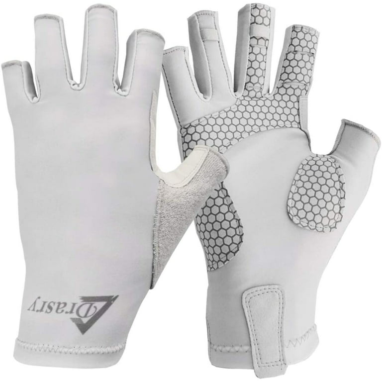 Drasry UV Gloves Fingerless UPF 50+ SPF Sun Protection for Fishing Kayaking  Hiking Sailing Glove 