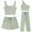 Light Green, variant on Oudiya Women 4 Piece Casual Lounge Sets Ribbed Knit Crop Tank Top and Shorts Pants Outfits, S-XXL