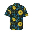 thumbnail image 3 of Uemuo Sunflowers And Blue Flower Printed Regular Fit Short Sleeve Casual Hawaiian Shirt for Men,Aloha shirt,Tropical shirt,Floral print shirt,Vacation Beach shirt-XX-Large, 3 of 9
