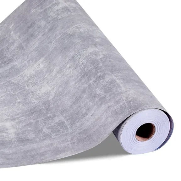 15.7x590.5 Inch Waterproof Self Adhesive Peel and Stick Wallpaper Dark Gray Industrial Vinyl Roll for Kitchen Bathroom Bedroom Office Easy to Clean
