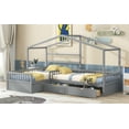 thumbnail image 5 of Twin Size House Platform Bed with Three Storage Drawers,Gray, 5 of 9
