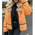 thumbnail image 6 of Women's Faux Fur Leather Patchwork Moto Jacket - Sherpa Lined Winter Coat with Zip Up, Trendy Cold Weather Outerwear, 6 of 7