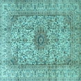 thumbnail image 1 of Ahgly Company Indoor Square Medallion Light Blue Traditional Area Rugs, 7' Square, 1 of 4