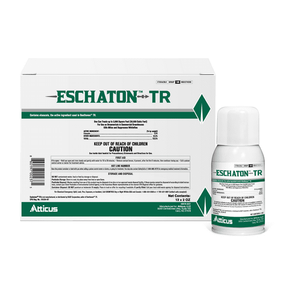 Eschaton TR Greenhouse Fogger (2oz Can) by Atticus (Compare to Beethoven) - Total Release Etoxazole Insecticide/Miticide - Kills Mites and Suppresses Whiteflies (12 Pack)
