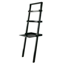Winsome Wood Bellamy Leaning Desk with 2 Shelves, Black Finish