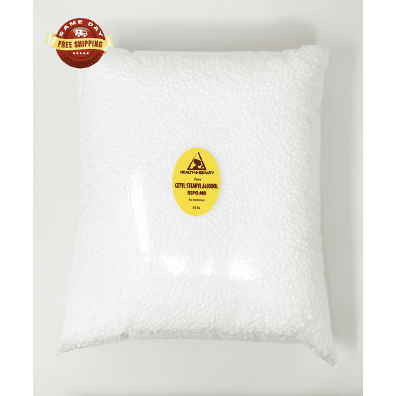 Cetyl-Stearyl Alcohol - RSPO MB 100% Pure Pastilles Beads 10 lb