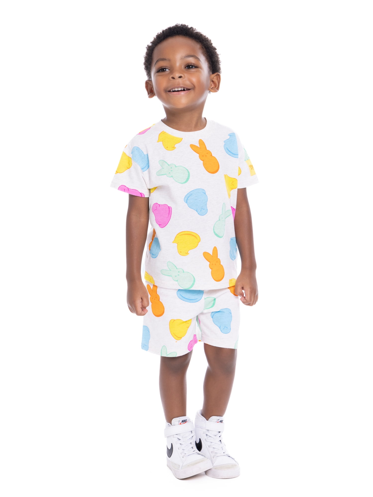 Peeps Toddler Easter Allover Print Tee and Shorts Set, 2-Piece, Sizes 12 Months-5T