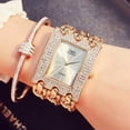 thumbnail image 2 of Reloj de moda con triple cadena galvanizada, estilo europeo y americano, con incrustaciones de diamantes, para hombre y mujer, 2 of 5