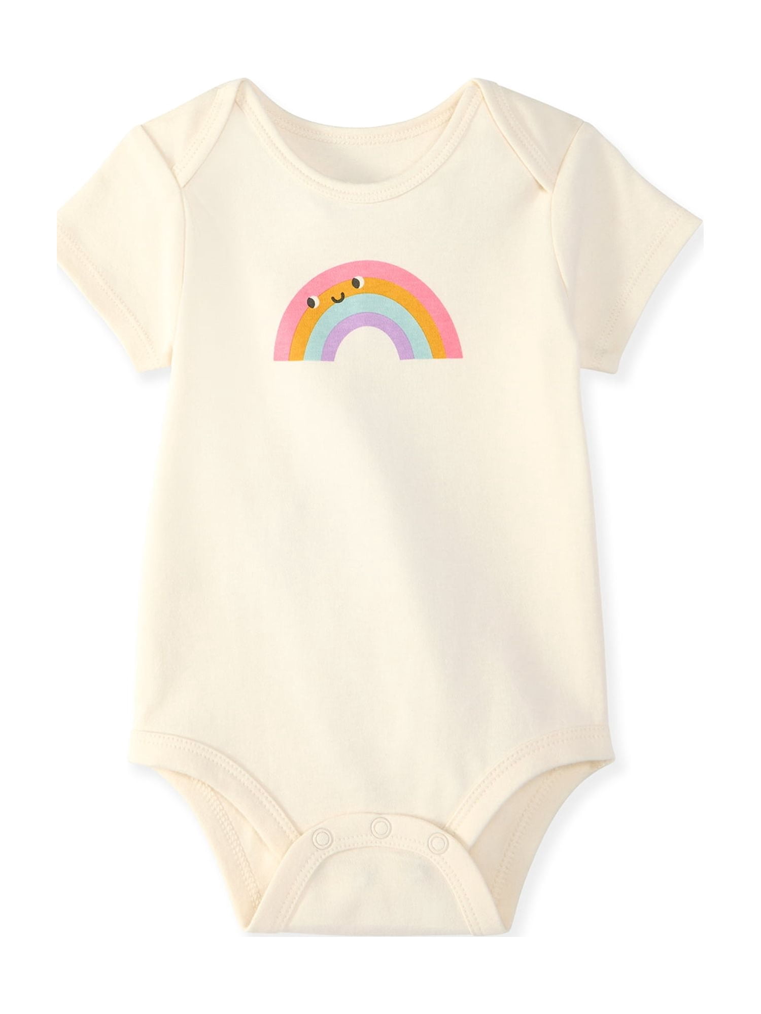Garanimals Newborn & Baby 100% Cotton Short Sleeve Bodysuits, Sizes 0–18M, 5-Pack