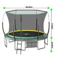 thumbnail image 5 of Trampoline For Kids, YC 14FT Springfree no Gap Trampoline- Green, Dark Green Outdoor Trampoline,Steel Mini Trampoline, Fitness & Sports Fitness Trampolines YC 14FT Springfree no Gap Trampoline- Green, 5 of 9