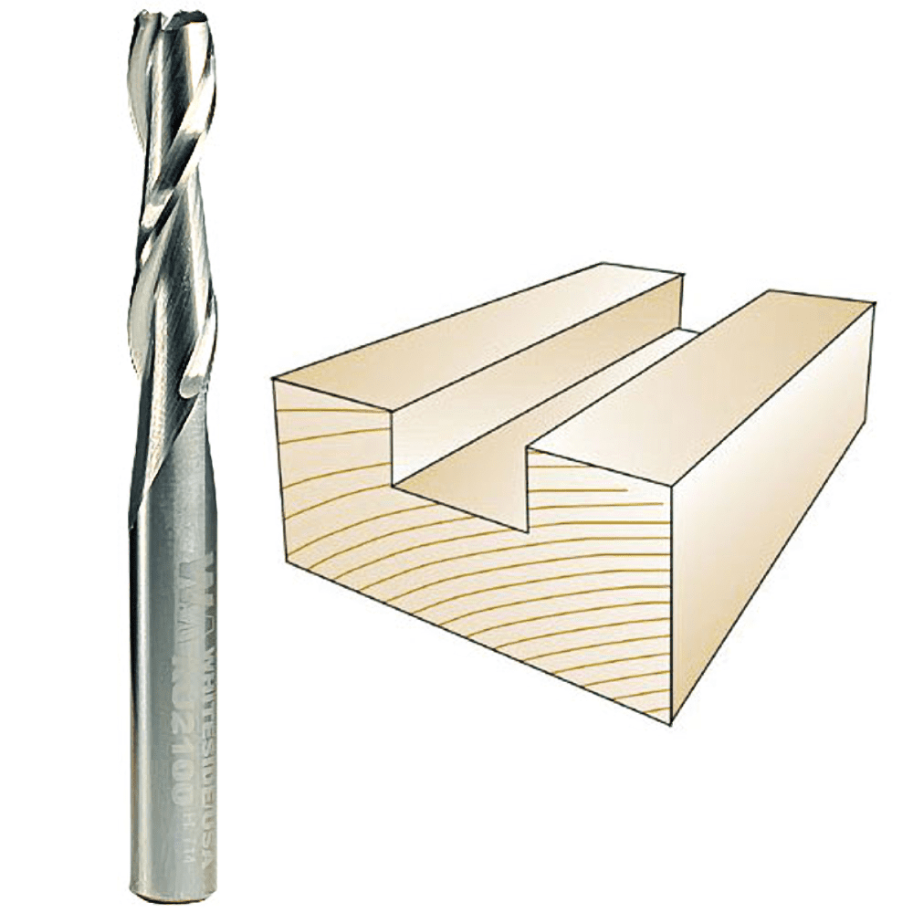 Whiteside Router Bits RU2100 Standard Spiral Bit with Up Cut Solid Carbide 1/4-Inch Cutting Diameter and 1-Inch Cutting Length 