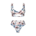 thumbnail image 4 of Rocae Retro Butterfly for Bikini Set for Women Two Piece Sexy High Swimsuits Split Crossover Bikini Medium, 4 of 9