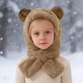 thumbnail image 5 of PMVFHDE Soft Lined Winter Hood Hat With Scarf & Ear Warmers For Toddler Boys Girls Cold Weather, 5 of 9