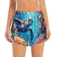 thumbnail image 4 of Lsque Colorful Underwater Plant Turtle Printed Women's Running Shorts with Liner Pockets,Elastic Quick Dry Workout Athletic Gym Yoga Shorts,Womens High Waist Shorts-Small, 4 of 9