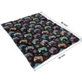 thumbnail image 4 of Colorful Controllers Games Icons Black Pattern Blanket,Comfortable Soft Flannel Throw Blanket,All Season,Warm Lightweight Blankets for Sofa Bed Couch Living Room Chair,60"x80", 4 of 4