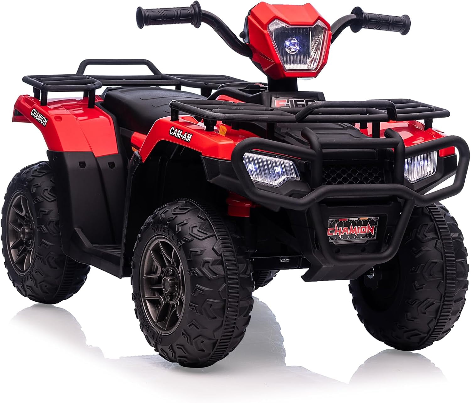 Acekid 12V Ride on ATV High/Low Variable Speed Ride on Electric Vehicle with LED Light Music USB 1.5-2.2mph Safety Speed Red