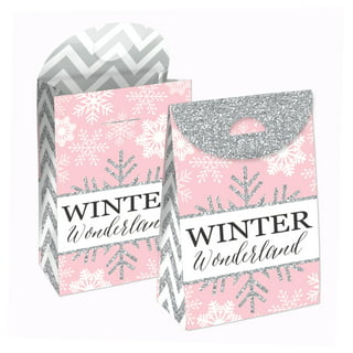 Winter Wonder Lane White & Black Plaid Gift Bag Storage Organizer