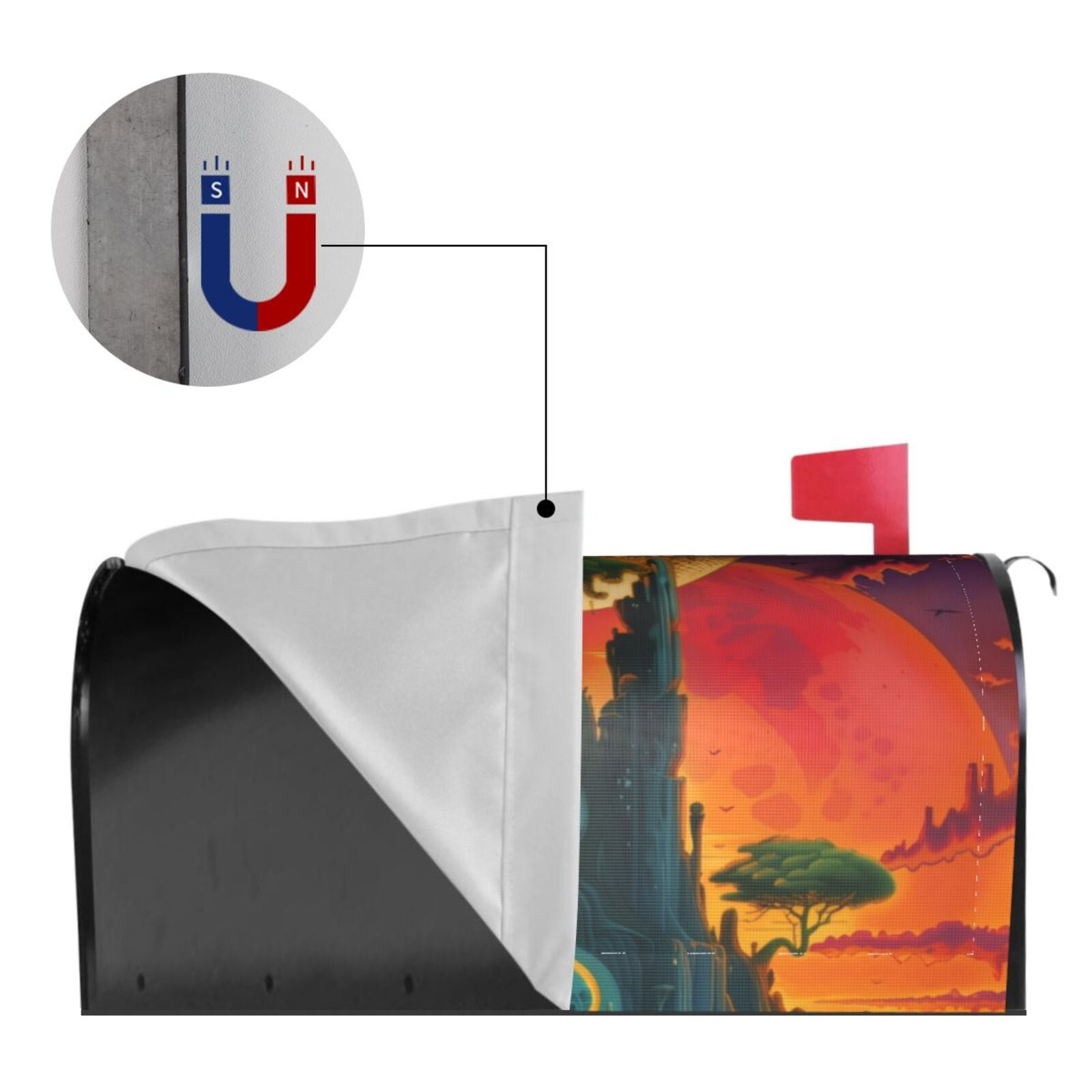 Kdxio Magnetic Mailbox Cover 25.5x21 in Mailbox Cover Outdoor Decoration Holiday Mailbox Covers for Home Garden Yard-25.5x21 in