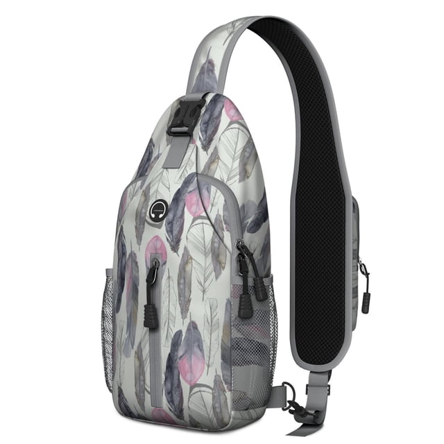 Boho Floral Crossbody Backpack Vintage Artistic Sling Bag for Students and Outdoor Use