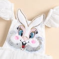 thumbnail image 6 of Douhoow Infant Baby Girls Easter Bunny Romper Dress Embroidery Fly Sleeve Tulle Bodysuit, 6 of 9