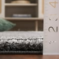 thumbnail image 3 of SAFAVIEH Border & Stripe Hyram Bordered Shag Area Rug, Grey/Black, 4'5" x 6'5", 3 of 5
