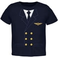 thumbnail image 1 of Halloween Airline Airplane Pilot Navy Toddler T-Shirt, 1 of 1