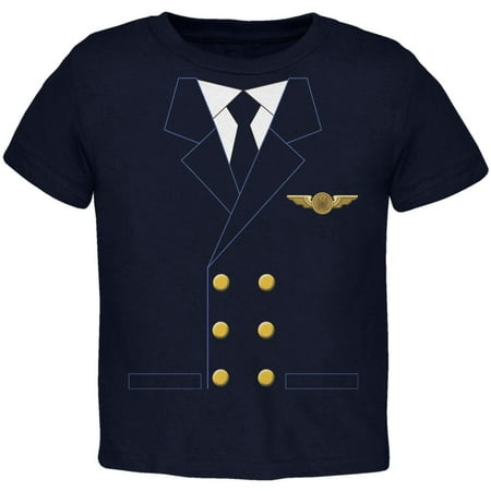 Airline Tee - Halloween Airline Airplane Pilot Navy Toddler T-Shirt