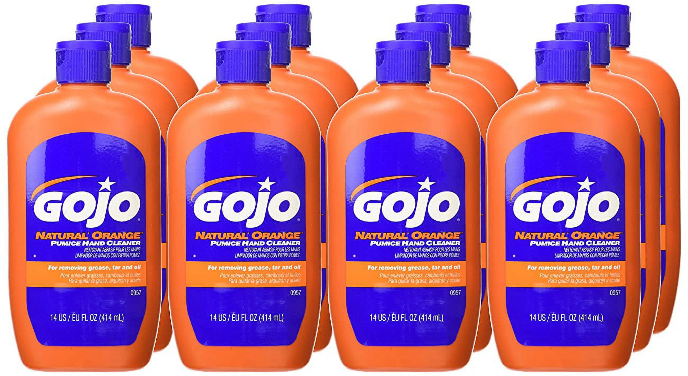 Gojo Natural Orange Pumice Hand Cleaner, Orange Citrus Scent, .5gal Pump  Bottle, 4/Ct