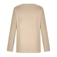 thumbnail image 6 of Idoravan Womens T Shirts Long Sleeve Crew Neck Basic Tee Women's Fall Fashion Long Sleeve Stretch Slim Fitted Sexy Basic Tee T-Shirt Blouse Solid Tops Beige XL, 6 of 7