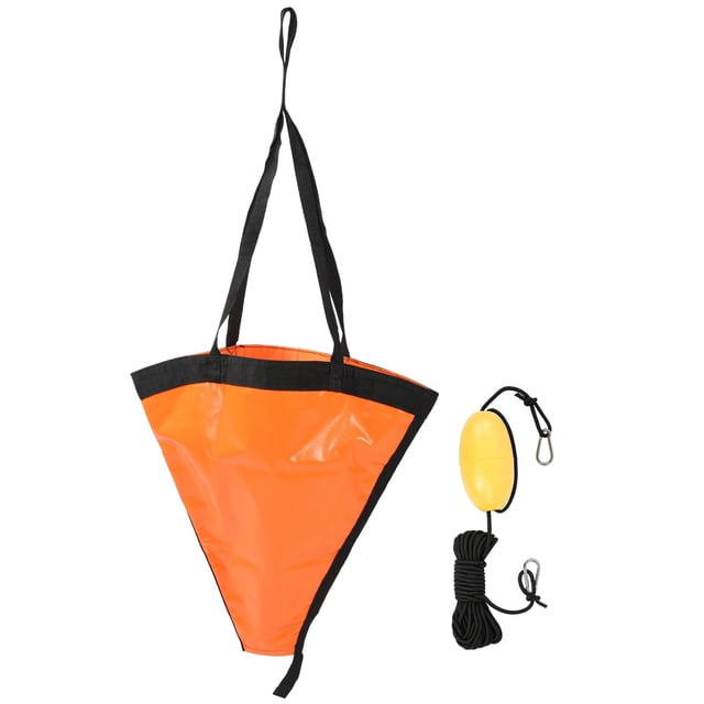 Juego de flotador de ancla portátil de 24 pulgadas para yate, bote de goma, kayak, barco de pesca, color naranja