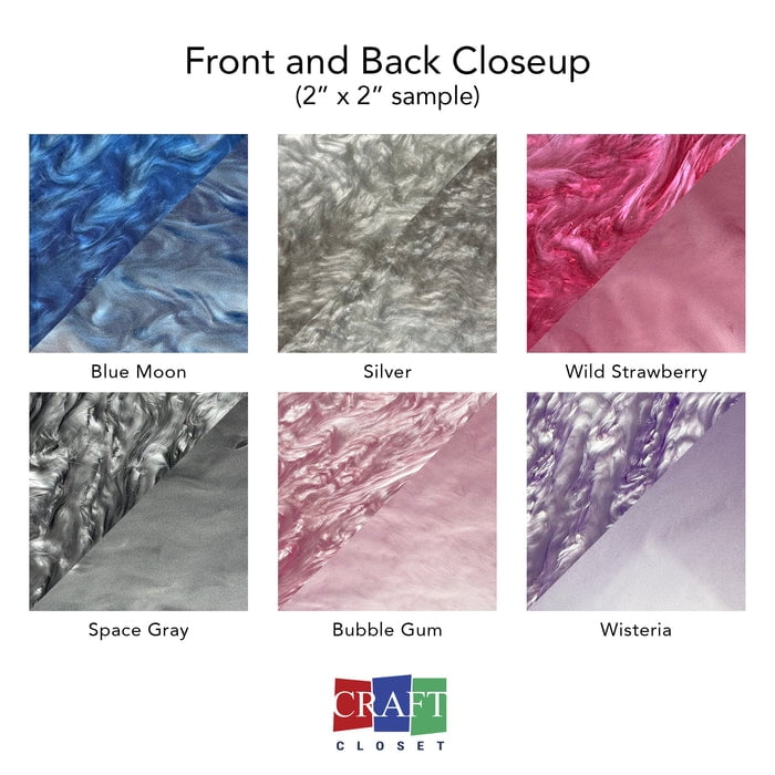 Pearlescent Acrylic Variety Pack – CO₂ Laser Variety Pack, 6 Sheets – 12x19" – 1/8” (2.6mm) Thick – Shimmer Finish – Glowforge Compatible - Craft Closet Brand