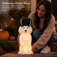 thumbnail image 4 of Gunhay Light-Up Poodle Garden Statue, 10.23" Glowing Resin Dog Figurine with Warm LED Light, Fall Halloween Yard Decor for Patio, Porch & Outdoor Home, 4 of 7