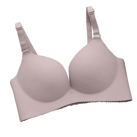 

DENGDENG Push Up Bras for Women Comfort T-Shirt Bra Seamless Bras Gray S