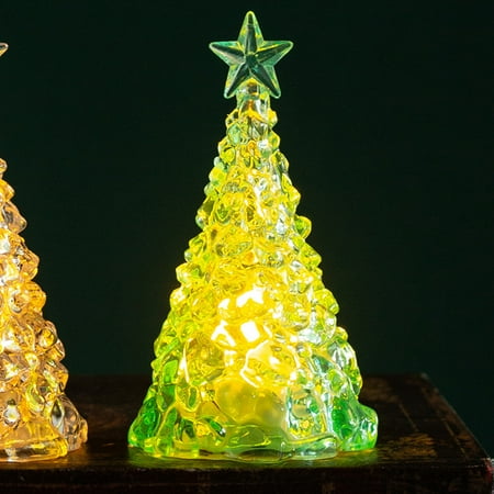

Christmas Decoration Mini Luminous Christmas Tree Transparent Crystal Night Light Desktop Decoration Prop Gifts