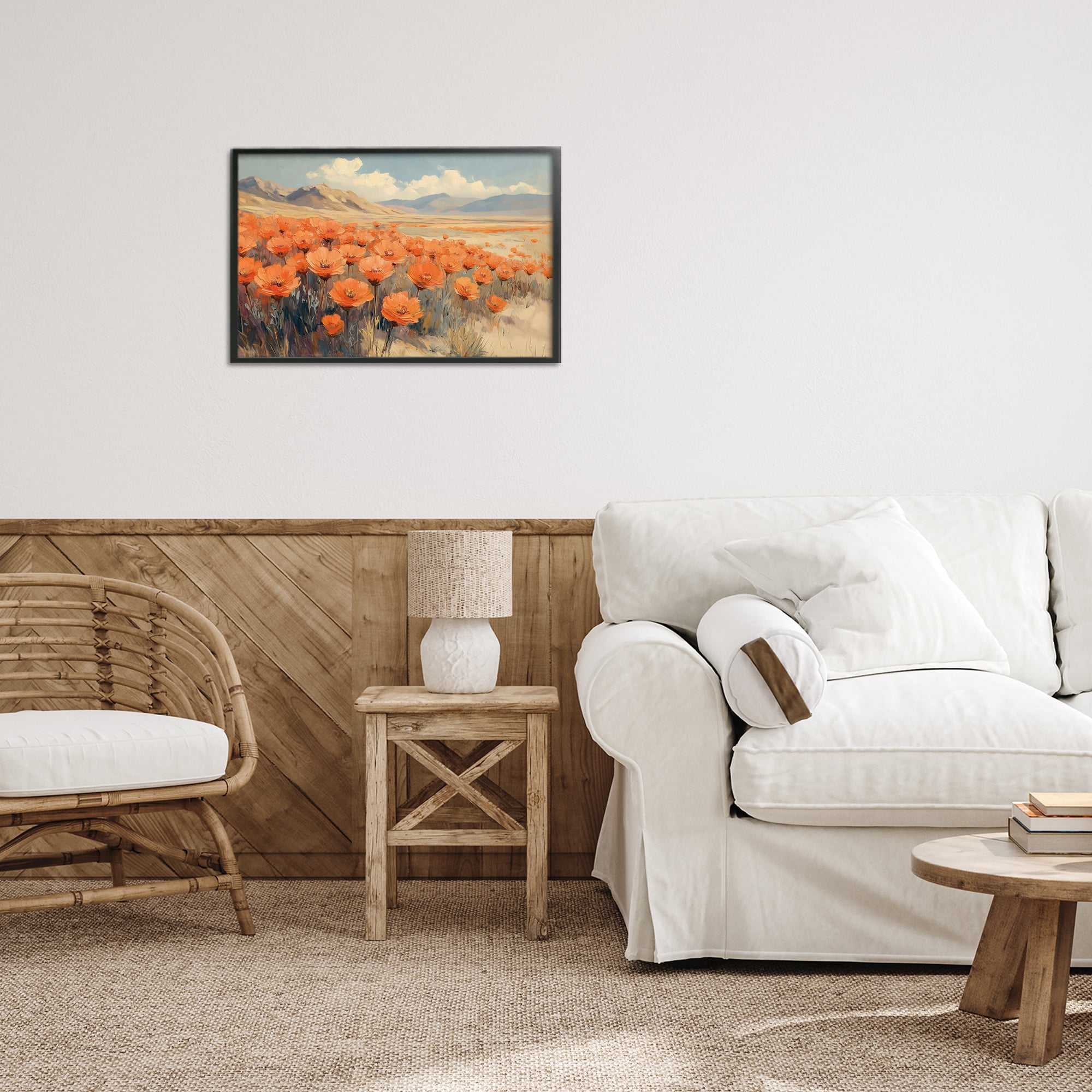 Stupell Industries Desert Poppies in Valley Black Framed Giclee Art, design by Gina Kelly
