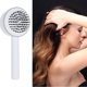 thumbnail image 4 of Cepillo de pelo autolimpiante de una tecla Peine de masaje antiestático con bolsa de aire (blanco) Likrtyny  cuidado belleza, 4 of 9