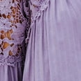 thumbnail image 4 of Sonducket Camisa de mujer Blusa de encaje con cuello en V Camisa de color sólido V Botón de manga larga Top Prendas para la parte del cuerpo Violeta L, 4 of 6