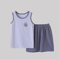 thumbnail image 3 of CYRBOKO Boys Summer Outfit Sets, Cotton 2 Pieces Athletic Casual Tank Top Sets Gray Size 7-8 T, 3 of 4