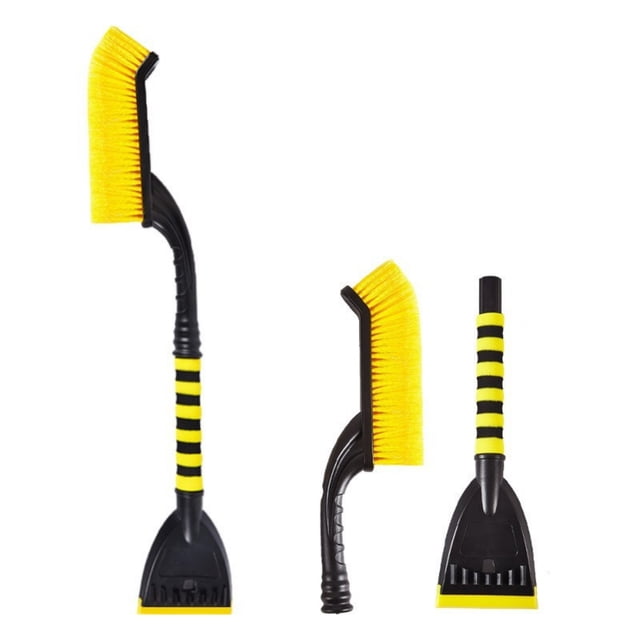 Function Extendable Car Brush and Ice Scraper Tool with Telescoping Pole for Vehicle and Household Winter Cleaning