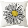 thumbnail image 3 of Throw Pillow Cover Farmhouse Geometric Flower - 18 x 18 Inch Yellow and White Floral Pillow Cushion Cover - Set of 4 Square Home Cushion Case, Great for Sofa, Bedroom, Chair, Yard, Living Room Decor, 3 of 6