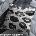 thumbnail image 2 of Manfei Sketch Lips Fabric by the Yard (2 Yards), Black White Aesthetic Decorative Fabric by the Yard, Mouth Print DIY Fabric, 2 of 6