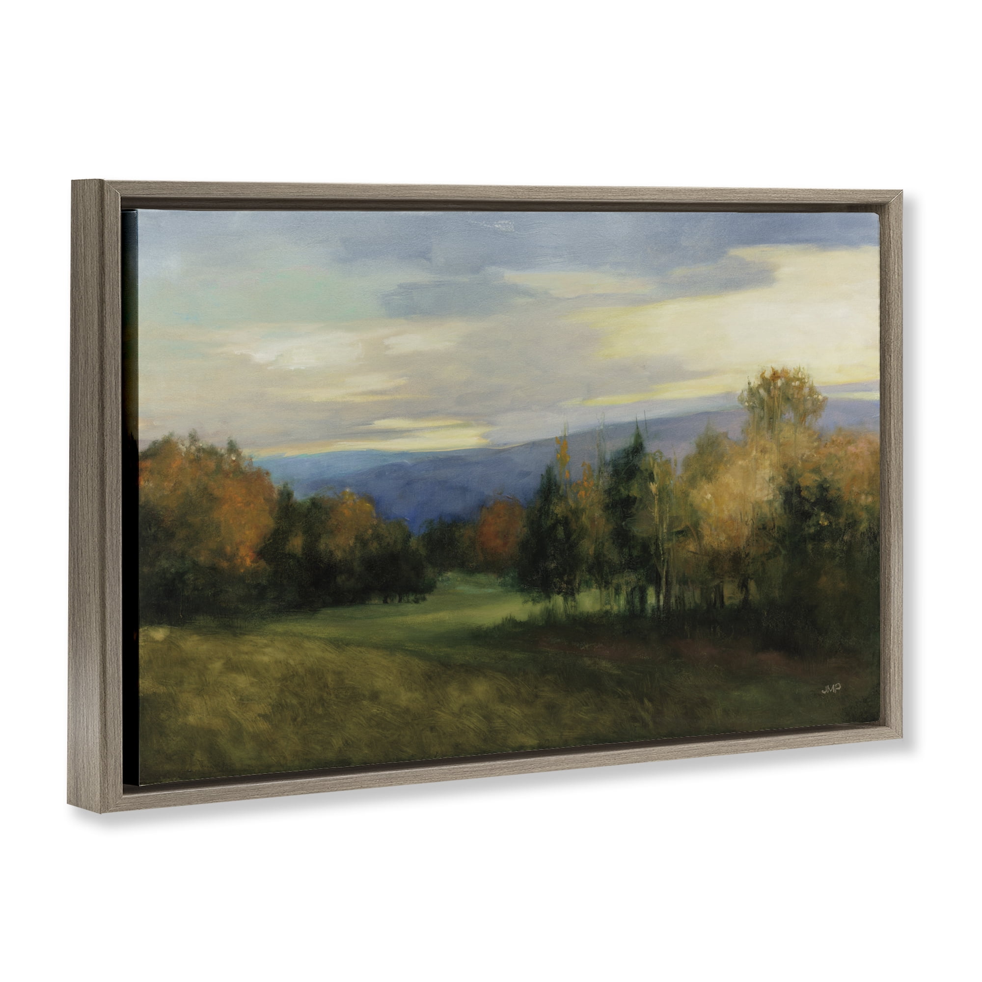 Stupell Industries October Meadow Countryside Brown Framed Floater Canvas Wall Art, design by Julia Purinton