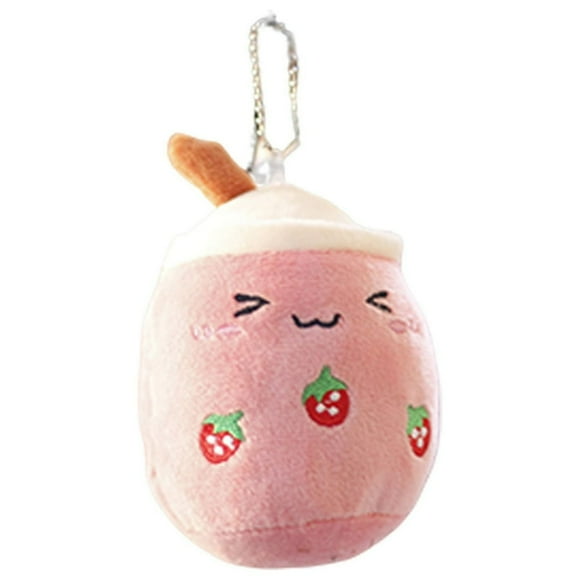 Key Chain 3D Design Full Filling Soft Touch Multi-purpose Unscented Decorate Lovely Plush Milk Tea Cup Doll Backpack Keychain for Keys