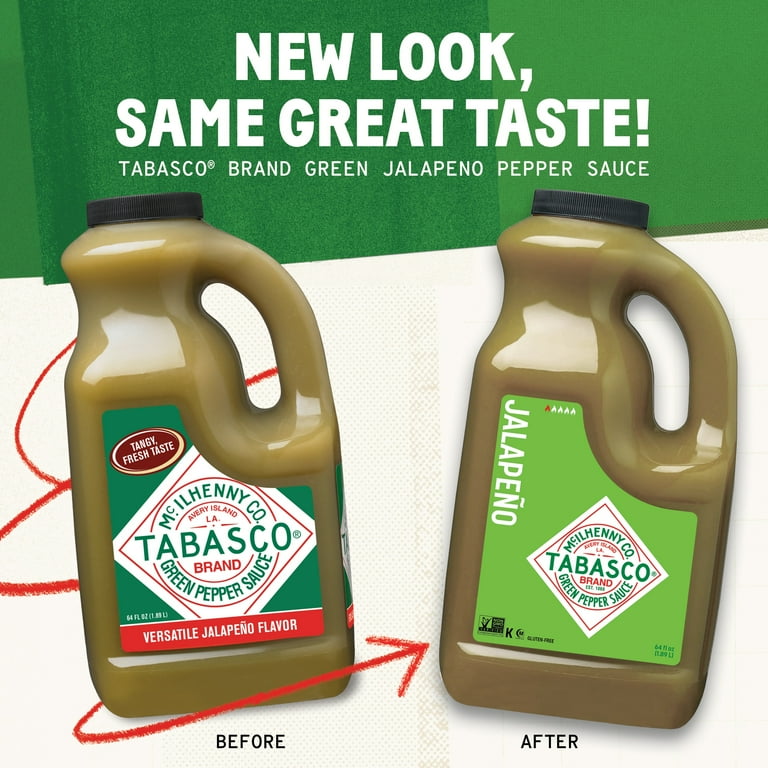Tabasco Green Pepper Sauce, 64 fl. oz Regular Half Gallon Jug
