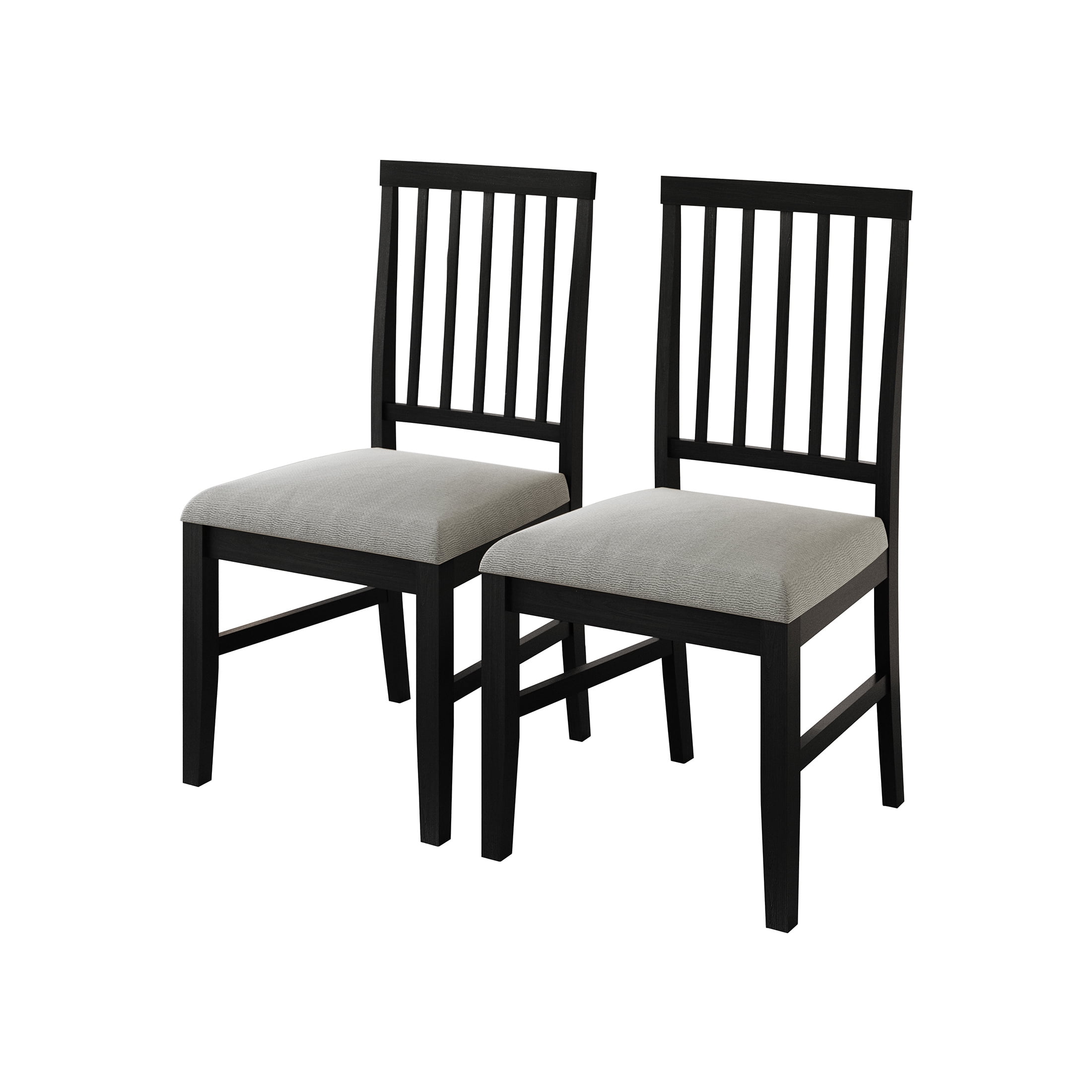 Castle Place Heritage Vertical Wooden Dining Chairs, Black, Set of 2