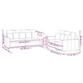 thumbnail image 4 of vidaXL 2 Piece Sofa Set with Cushions Light Grey Velvet, 4 of 4