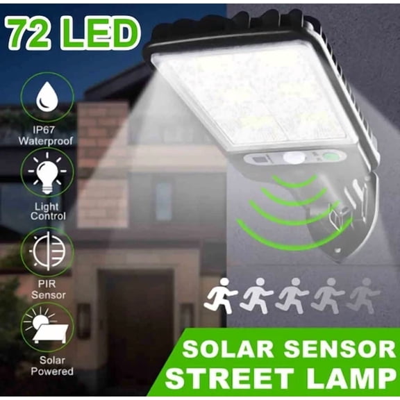 PURELY- Led Solar Flood Light Motion Sensor Security Wall Street Yard Outdoor Lamp