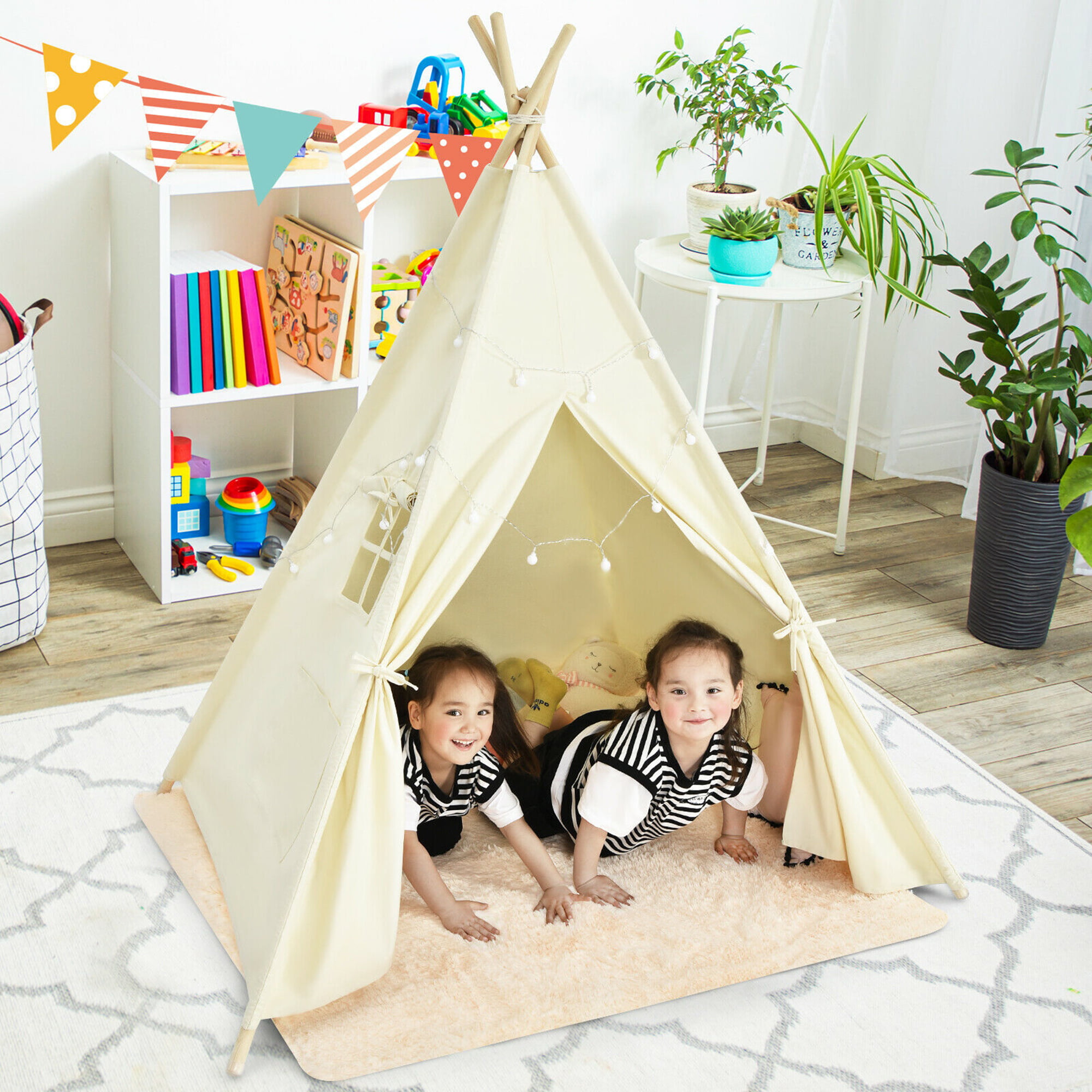Kids Children Teepee Tent Indian Themed Playhouse Indoor Outdoor Garden Toys 