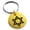 Gold, variant on Stainless Steel Hexagram Star of David Engraved Small Medallion Circle Charm Celtic Keychain Keyring