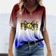 thumbnail image 2 of Gibobby Camisetas Mujer Manga Corta Camiseta suelta informal con cuello en V para mujer, blusa manga corta con estampado(Amarillo,G), 2 of 4